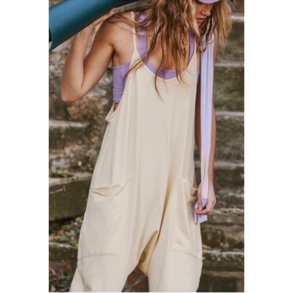 NWT Free People Hot Shot Onesie Jumpsuit in Banana Butter Yellow Large - Picture 2 of 11
